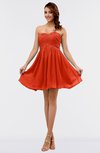 ColsBM Amani Tangerine Tango Simple Sleeveless Zip up Short Ruching Party Dresses