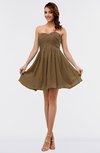 ColsBM Amani Truffle Simple Sleeveless Zip up Short Ruching Party Dresses