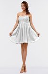 ColsBM Amani White Simple Sleeveless Zip up Short Ruching Party Dresses