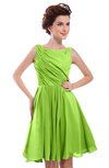 ColsBM Courtney Bright Green Modest A-line Bateau Sleeveless Zip up Ruching Homecoming Dresses