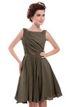 ColsBM Courtney Carafe Brown Modest A-line Bateau Sleeveless Zip up Ruching Homecoming Dresses