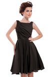 ColsBM Courtney Fudge Brown Modest A-line Bateau Sleeveless Zip up Ruching Homecoming Dresses