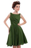 ColsBM Courtney Garden Green Modest A-line Bateau Sleeveless Zip up Ruching Homecoming Dresses