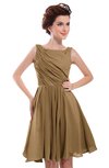 ColsBM Courtney Indian Tan Modest A-line Bateau Sleeveless Zip up Ruching Homecoming Dresses