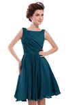 ColsBM Courtney Moroccan Blue Modest A-line Bateau Sleeveless Zip up Ruching Homecoming Dresses