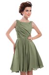 ColsBM Courtney Moss Green Modest A-line Bateau Sleeveless Zip up Ruching Homecoming Dresses