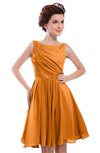 ColsBM Courtney Orange Modest A-line Bateau Sleeveless Zip up Ruching Homecoming Dresses
