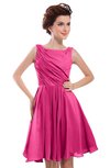 ColsBM Courtney Rose Pink Modest A-line Bateau Sleeveless Zip up Ruching Homecoming Dresses