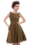 ColsBM Courtney Truffle Modest A-line Bateau Sleeveless Zip up Ruching Homecoming Dresses
