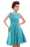 ColsBM Courtney Turquoise Modest A-line Bateau Sleeveless Zip up Ruching Homecoming Dresses