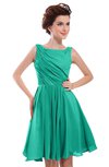 ColsBM Courtney Viridian Green Modest A-line Bateau Sleeveless Zip up Ruching Homecoming Dresses