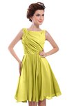 ColsBM Courtney Yellow Iris Modest A-line Bateau Sleeveless Zip up Ruching Homecoming Dresses