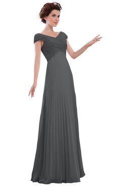 ColsBM Elise Grey Casual V-neck Zipper Chiffon Pleated Bridesmaid Dresses