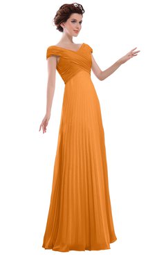orange long bridesmaid dresses