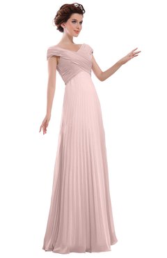 ColsBM Elise Pastel Pink Casual V-neck Zipper Chiffon Pleated Bridesmaid Dresses