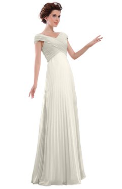 ColsBM Elise Whisper White Casual V-neck Zipper Chiffon Pleated Bridesmaid Dresses