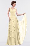 ColsBM Tessa Cornhusk Romantic Sleeveless Zip up Chiffon Floor Length Tiered Bridesmaid Dresses