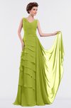 ColsBM Tessa Green Oasis Romantic Sleeveless Zip up Chiffon Floor Length Tiered Bridesmaid Dresses