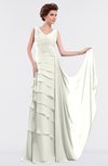 ColsBM Tessa Ivory Romantic Sleeveless Zip up Chiffon Floor Length Tiered Bridesmaid Dresses