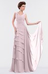 ColsBM Tessa Pale Lilac Romantic Sleeveless Zip up Chiffon Floor Length Tiered Bridesmaid Dresses