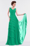 ColsBM Tessa Pepper Green Romantic Sleeveless Zip up Chiffon Floor Length Tiered Bridesmaid Dresses