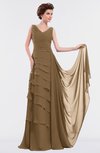 ColsBM Tessa Truffle Romantic Sleeveless Zip up Chiffon Floor Length Tiered Bridesmaid Dresses