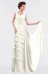 ColsBM Tessa Whisper White Romantic Sleeveless Zip up Chiffon Floor Length Tiered Bridesmaid Dresses