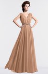 ColsBM Cordelia Almost Apricot Vintage A-line Sleeveless Chiffon Floor Length Pleated Bridesmaid Dresses