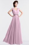 ColsBM Cordelia Baby Pink Vintage A-line Sleeveless Chiffon Floor Length Pleated Bridesmaid Dresses