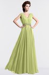 ColsBM Cordelia Lime Green Vintage A-line Sleeveless Chiffon Floor Length Pleated Bridesmaid Dresses