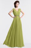 ColsBM Cordelia Linden Green Vintage A-line Sleeveless Chiffon Floor Length Pleated Bridesmaid Dresses