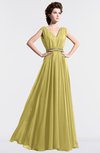 ColsBM Cordelia Misted Yellow Vintage A-line Sleeveless Chiffon Floor Length Pleated Bridesmaid Dresses
