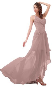 ColsBM Paige Bridal Rose Romantic One Shoulder Sleeveless Brush Train Ruching Bridesmaid Dresses
