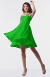 ColsBM Estelle Classic Green Modest A-line One Shoulder Criss-cross Straps Short Ruching Bridesmaid Dresses