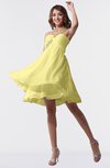 ColsBM Estelle Daffodil Modest A-line One Shoulder Criss-cross Straps Short Ruching Bridesmaid Dresses