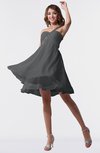 ColsBM Estelle Grey Modest A-line One Shoulder Criss-cross Straps Short Ruching Bridesmaid Dresses