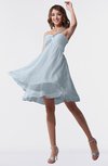 ColsBM Estelle Illusion Blue Modest A-line One Shoulder Criss-cross Straps Short Ruching Bridesmaid Dresses