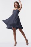 ColsBM Estelle Nightshadow Blue Modest A-line One Shoulder Criss-cross Straps Short Ruching Bridesmaid Dresses