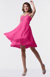 ColsBM Estelle Rose Pink Modest A-line One Shoulder Criss-cross Straps Short Ruching Bridesmaid Dresses