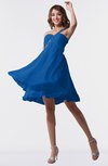 ColsBM Estelle Royal Blue Modest A-line One Shoulder Criss-cross Straps Short Ruching Bridesmaid Dresses