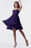 ColsBM Estelle Royal Purple Modest A-line One Shoulder Criss-cross Straps Short Ruching Bridesmaid Dresses
