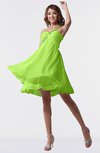 ColsBM Estelle Sharp Green Modest A-line One Shoulder Criss-cross Straps Short Ruching Bridesmaid Dresses