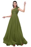 ColsBM Leilani Olive Green Cinderella A-line Asymmetric Neckline Sleeveless Zipper Chiffon Bridesmaid Dresses