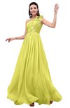 ColsBM Leilani Pale Yellow Cinderella A-line Asymmetric Neckline Sleeveless Zipper Chiffon Bridesmaid Dresses
