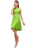 ColsBM Amber Bright Green Cute A-line One Shoulder Sleeveless Chiffon Bridesmaid Dresses