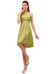 ColsBM Amber Misted Yellow Cute A-line One Shoulder Sleeveless Chiffon Bridesmaid Dresses