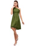 ColsBM Amber Olive Green Cute A-line One Shoulder Sleeveless Chiffon Bridesmaid Dresses
