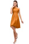 ColsBM Amber Orange Cute A-line One Shoulder Sleeveless Chiffon Bridesmaid Dresses