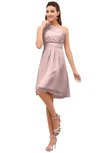 ColsBM Amber Pastel Pink Cute A-line One Shoulder Sleeveless Chiffon Bridesmaid Dresses