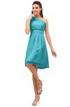 ColsBM Amber Turquoise Cute A-line One Shoulder Sleeveless Chiffon Bridesmaid Dresses